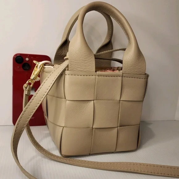 Persaman New York Italy Made Selma Genuine Leather Tiny Tote/Shoulder Bag NWOT - Picture 2 of 16